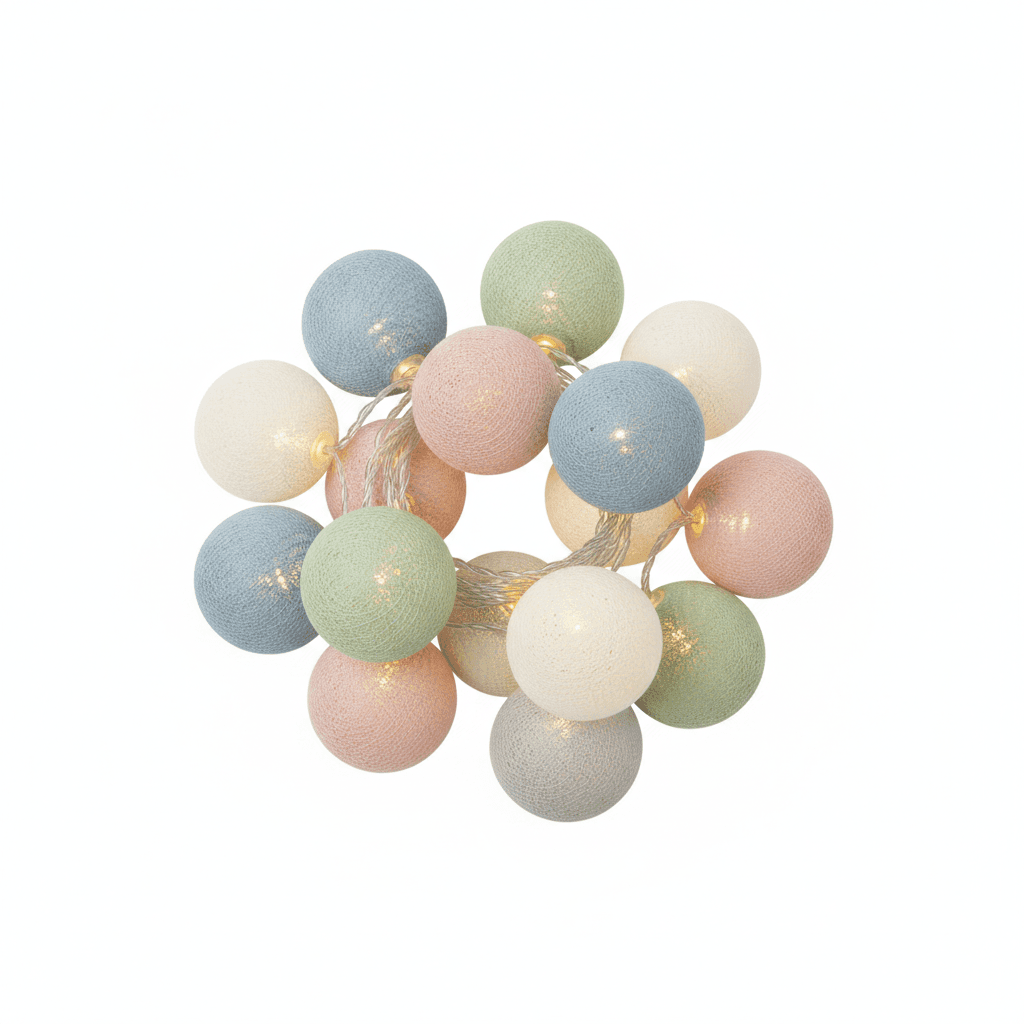 Guirlande Boules Coton LED