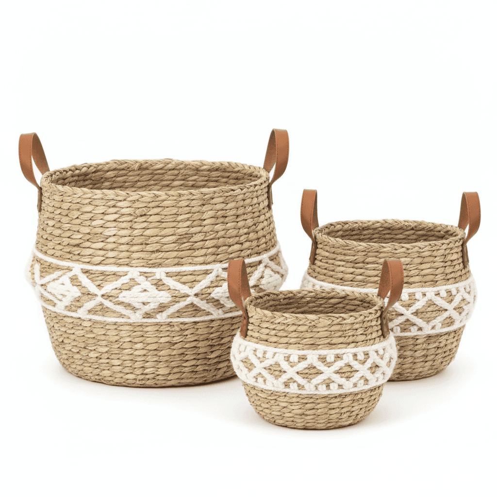 Panier Rangement Tressé Lot 3